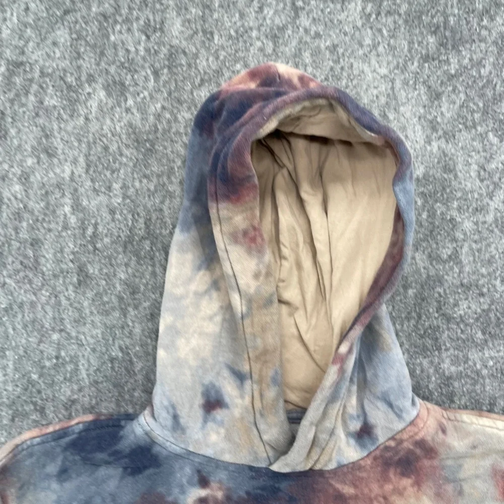 Abercrombie Hoodie Kids 9/10 Relaxed Fit Tie Dye Sweatshirt Blue Burgundy Tan